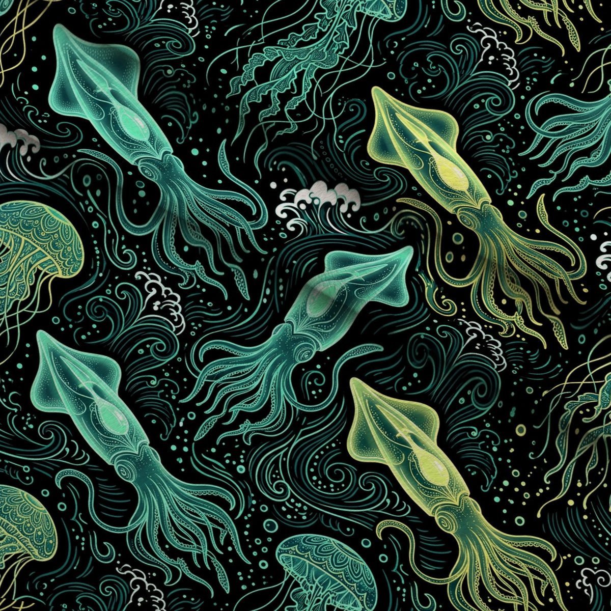Neon Abyss Pattern 82 Minky Fabric — plush minky folded close-up preview (mv-minky-v1:lying)