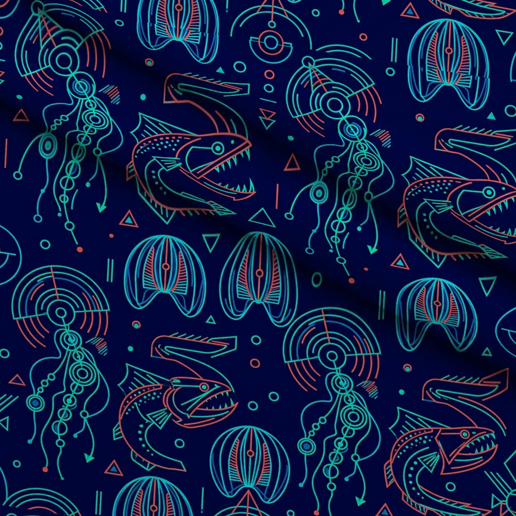 Neon Abyss Pattern 86 Minky Fabric — plush minky folded close-up preview (mv-minky-v1:lying)