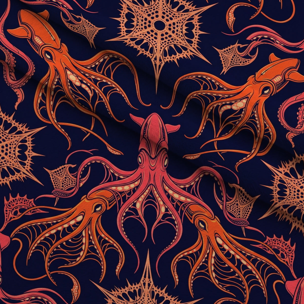 Neon Abyss Pattern 91 Minky Fabric — plush minky folded close-up preview (mv-minky-v1:lying)