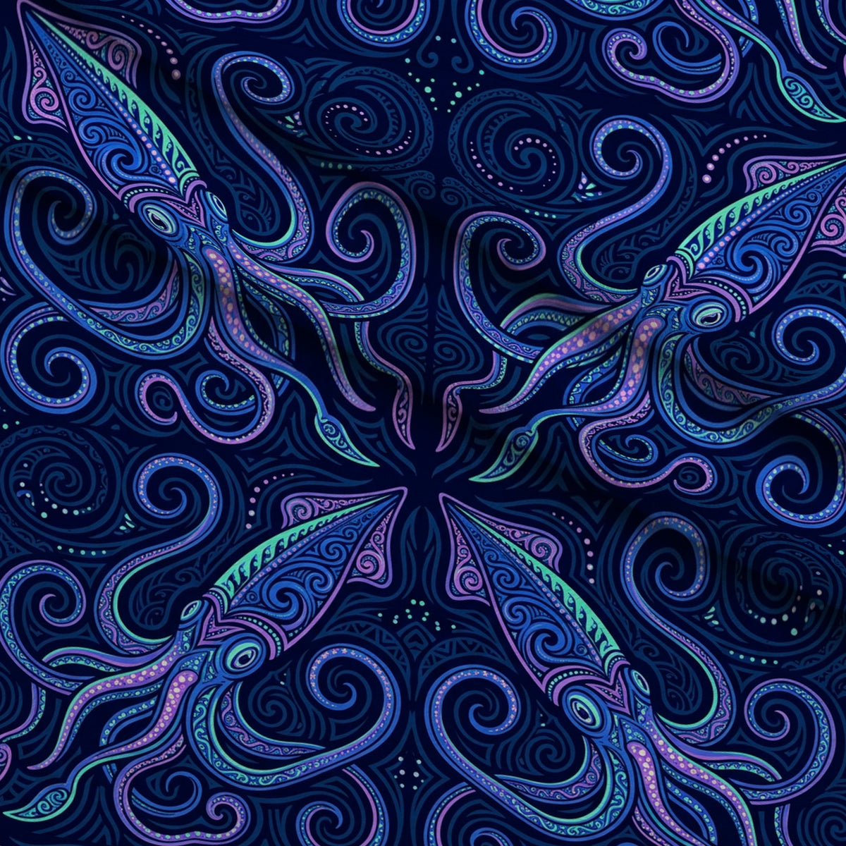 Neon Abyss Pattern 92 Minky Fabric — plush minky folded close-up preview (mv-minky-v1:lying)