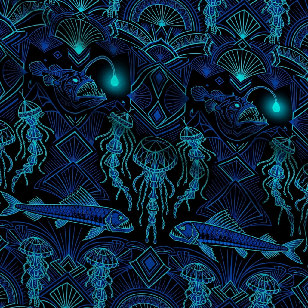 Neon Abyss Pattern 99 Minky Fabric — plush minky folded close-up preview (mv-minky-v1:lying)