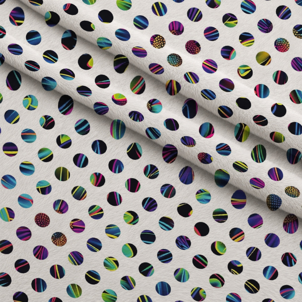 Neon Daisy Pattern 21 Minky Fabric — plush minky folded close-up preview (mv-minky-v1:lying)
