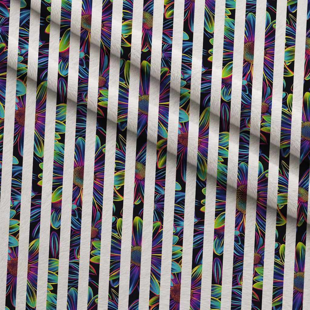 Neon Daisy Pattern 26 Minky Fabric — plush minky folded close-up preview (mv-minky-v1:lying)