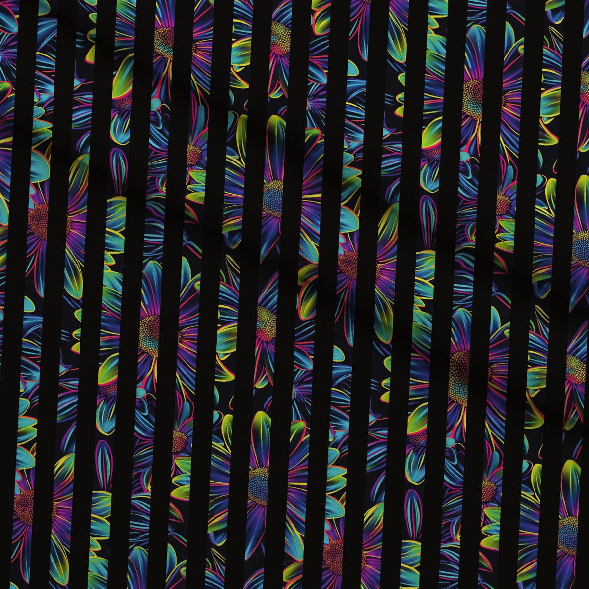 Neon Daisy Pattern 27 Minky Fabric — plush minky folded close-up preview (mv-minky-v1:lying)