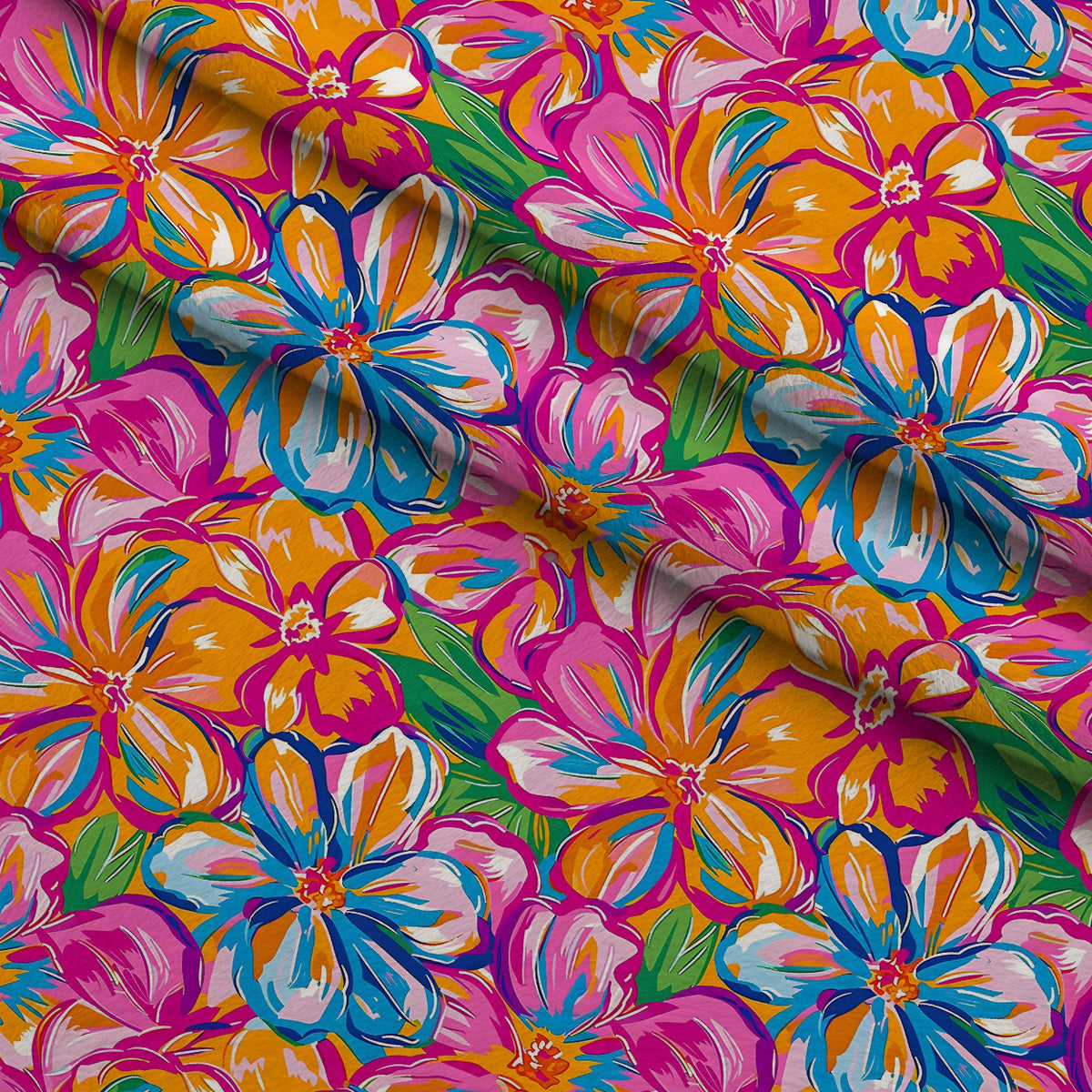 Neon Petal Pop Pattern 12 Minky Fabric — plush minky folded close-up preview (mv-minky-v1:lying)