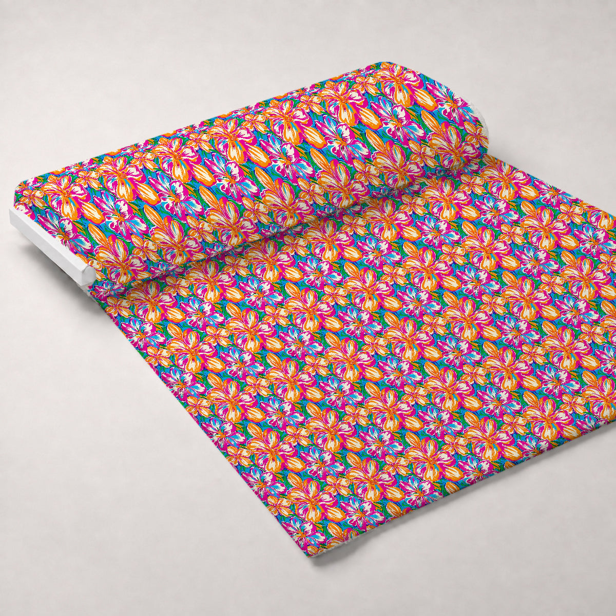 Neon Petal Pop Pattern 13 Minky Fabric — plush minky unrolled bolt preview (mv-minky-v1:bolt)