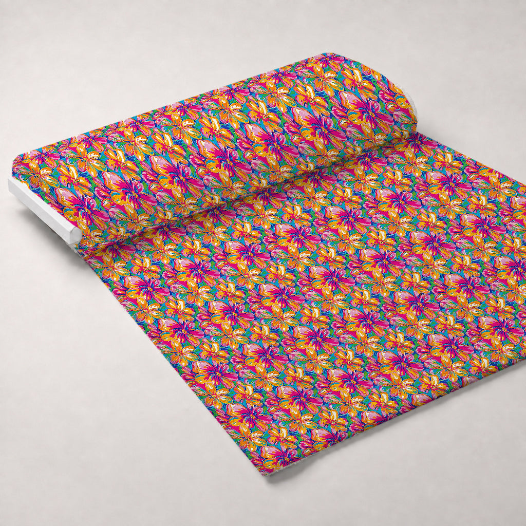 Neon Petal Pop Pattern 14 Minky Fabric — plush minky unrolled bolt preview (mv-minky-v1:bolt)