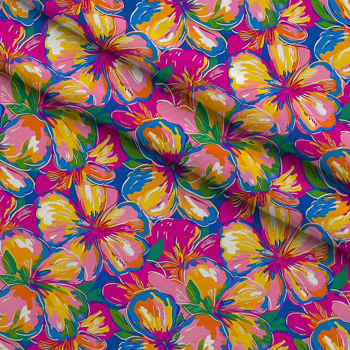 Neon Petal Pop Pattern 16 Minky Fabric — plush minky folded close-up preview (mv-minky-v1:lying)