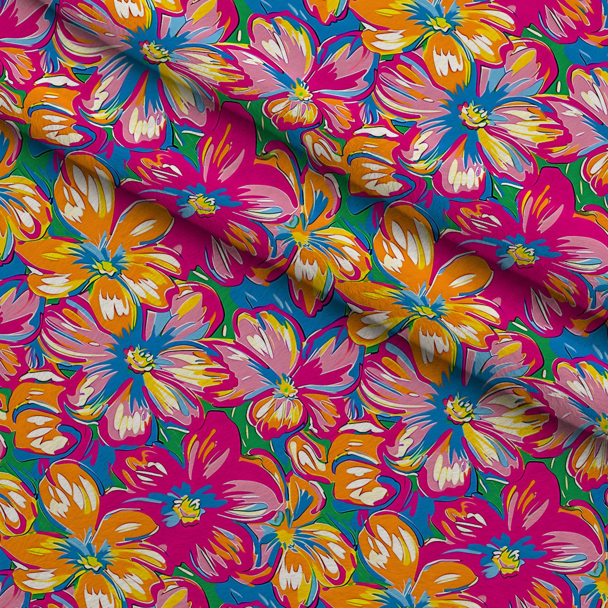 Neon Petal Pop Pattern 18 Minky Fabric — plush minky folded close-up preview (mv-minky-v1:lying)