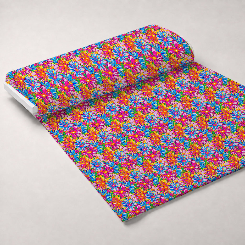 Neon Petal Pop Pattern 19 Minky Fabric — plush minky unrolled bolt preview (mv-minky-v1:bolt)