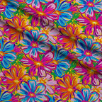 Neon Petal Pop Pattern 19 Minky Fabric — plush minky folded close-up preview (mv-minky-v1:lying)