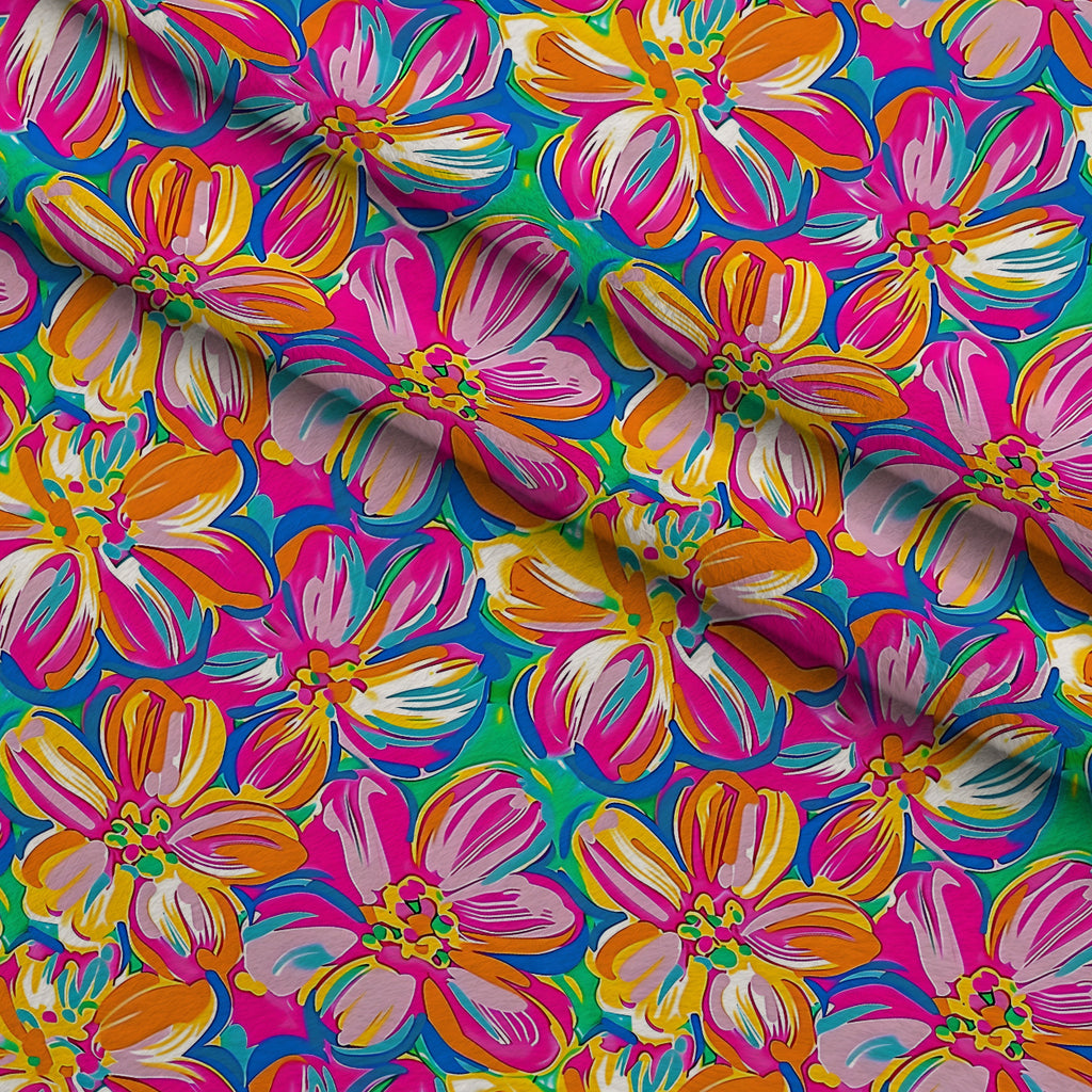 Neon Petal Pop Pattern 2 Minky Fabric — plush minky folded close-up preview (mv-minky-v1:lying)