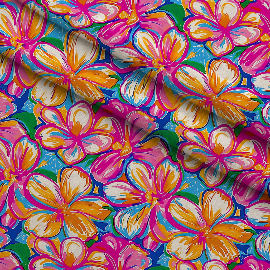 Neon Petal Pop Pattern 20 Minky Fabric — plush minky folded close-up preview (mv-minky-v1:lying)