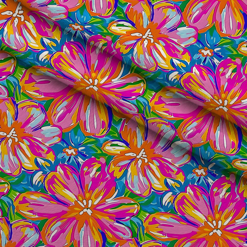 Neon Petal Pop Pattern 4 Minky Fabric — plush minky folded close-up preview (mv-minky-v1:lying)