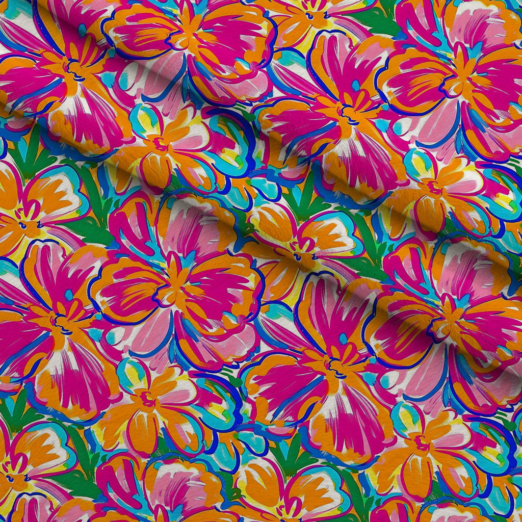 Neon Petal Pop Pattern 5 Minky Fabric — plush minky folded close-up preview (mv-minky-v1:lying)