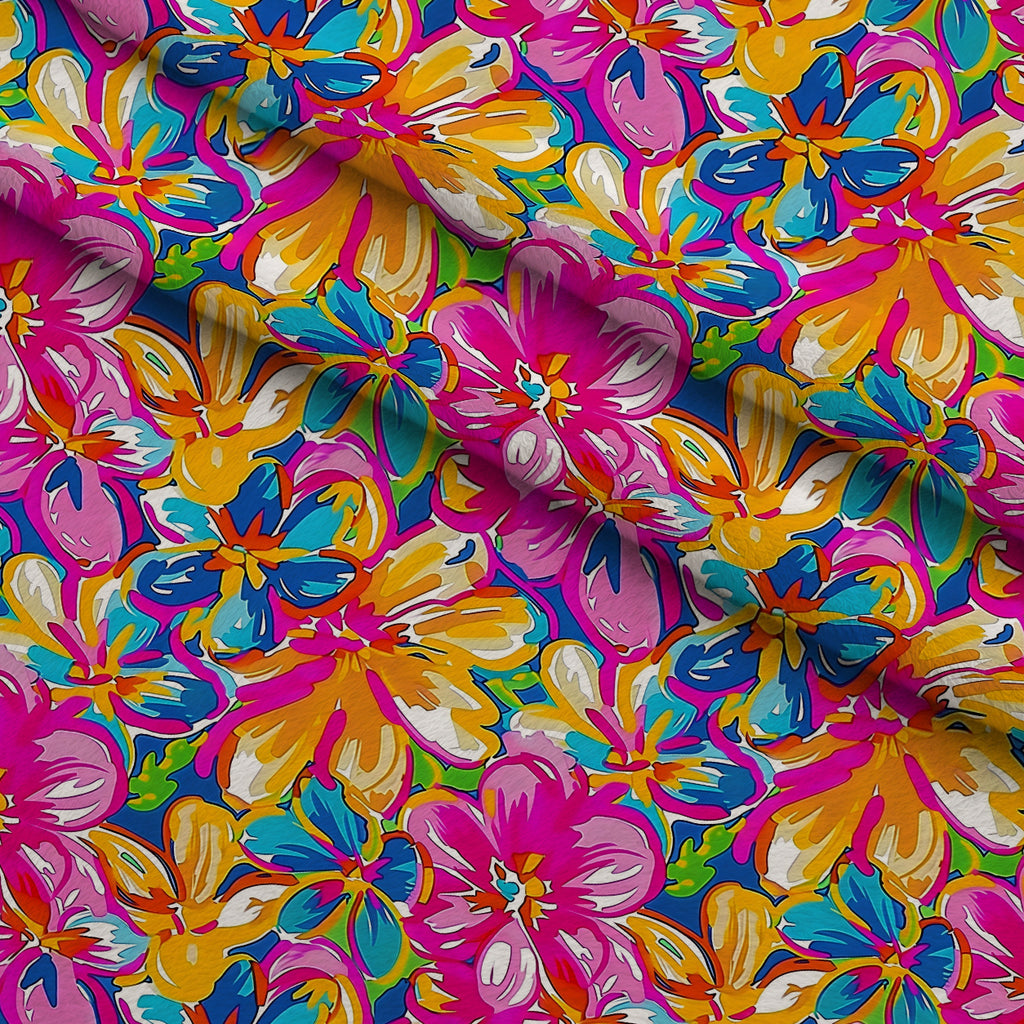 Neon Petal Pop Pattern 6 Minky Fabric — plush minky folded close-up preview (mv-minky-v1:lying)