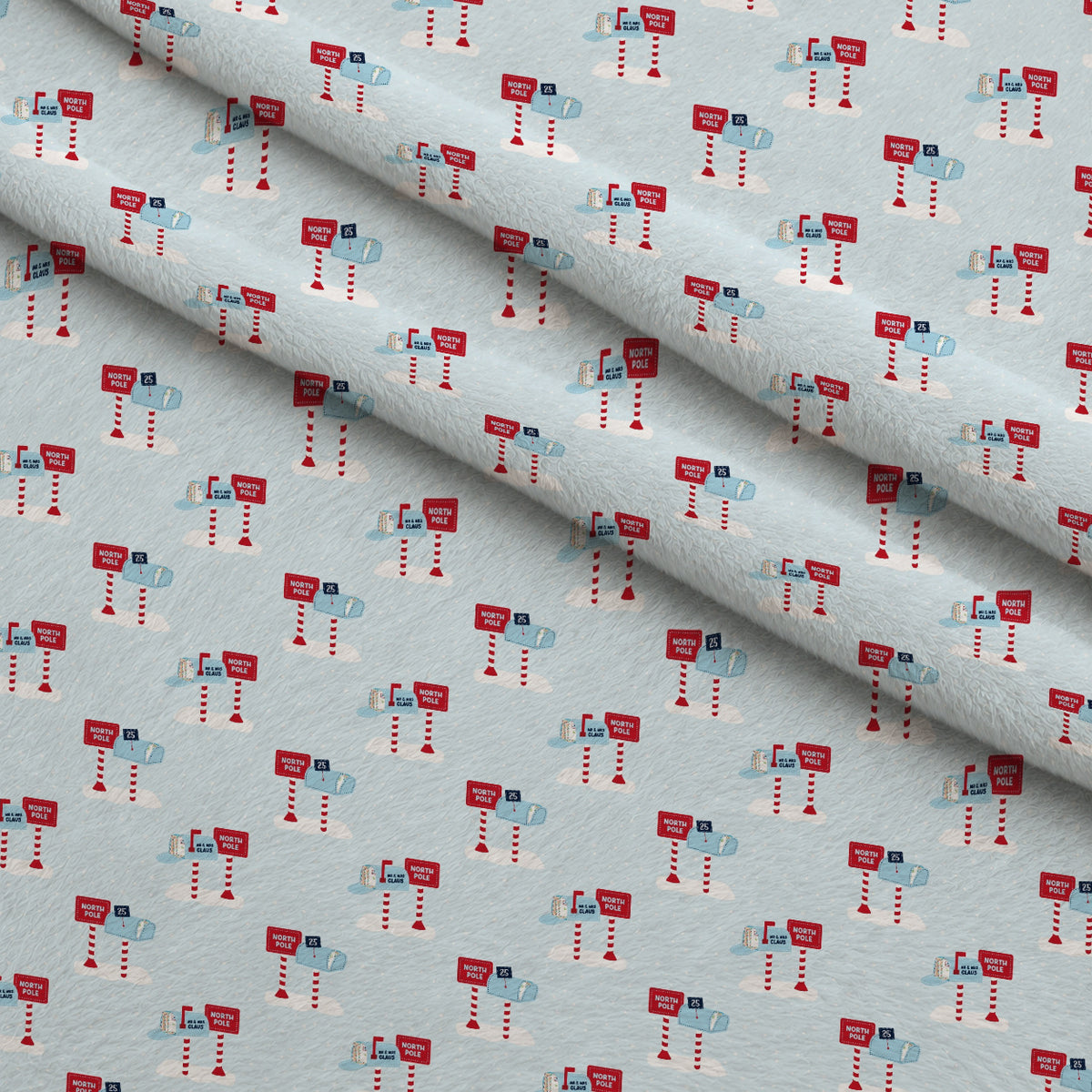 North Pole Post Pattern 13 Minky Fabric — plush minky folded close-up preview (mv-minky-v1:lying)