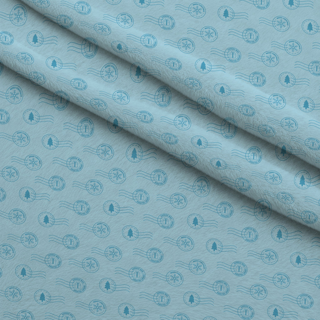 North Pole Post Pattern 14 Minky Fabric — plush minky folded close-up preview (mv-minky-v1:lying)