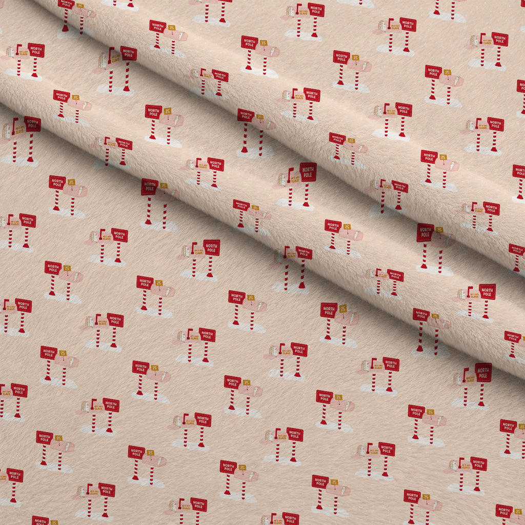 North Pole Post Pattern 5 Minky Fabric — plush minky folded close-up preview (mv-minky-v1:lying)