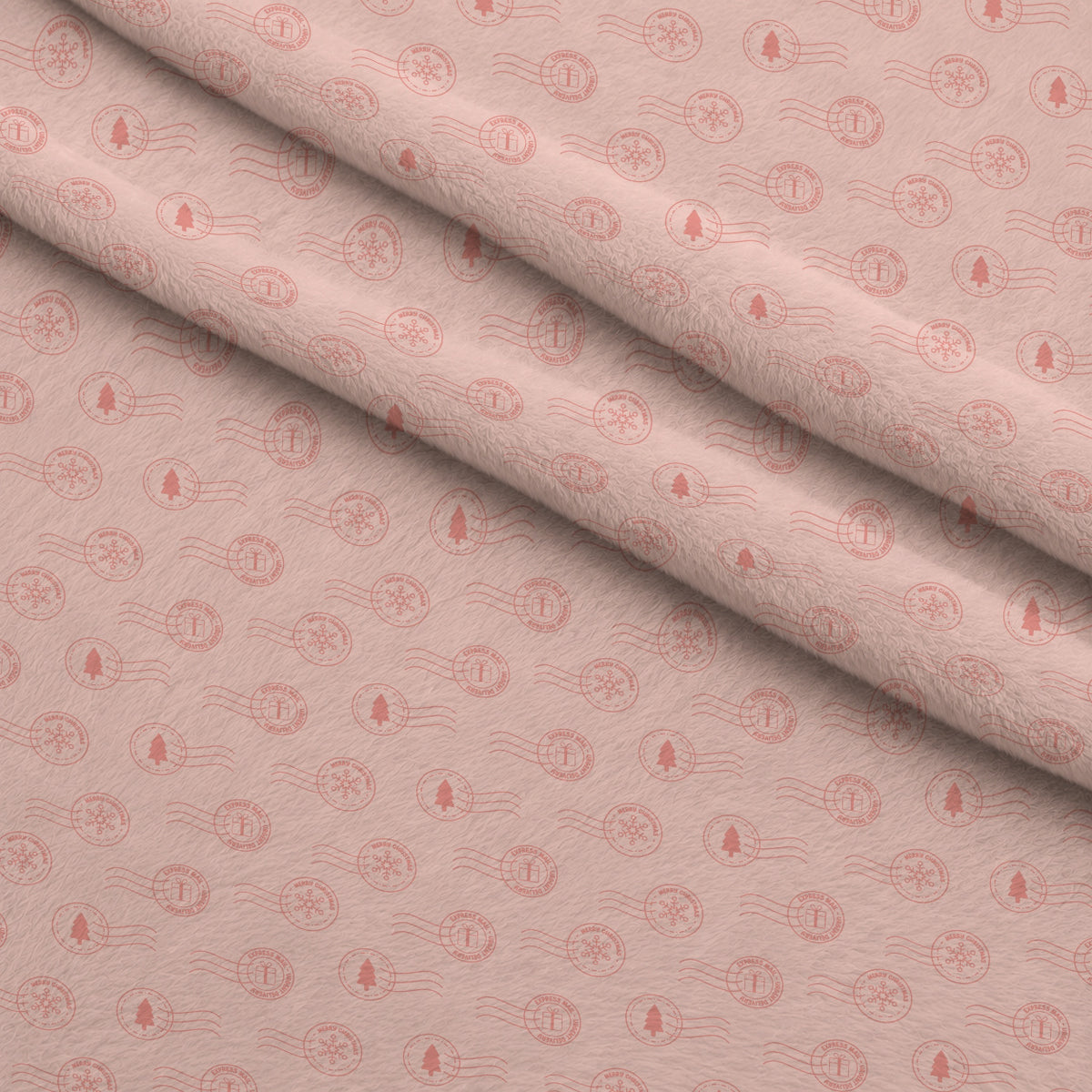 North Pole Post Pattern 6 Minky Fabric — plush minky folded close-up preview (mv-minky-v1:lying)
