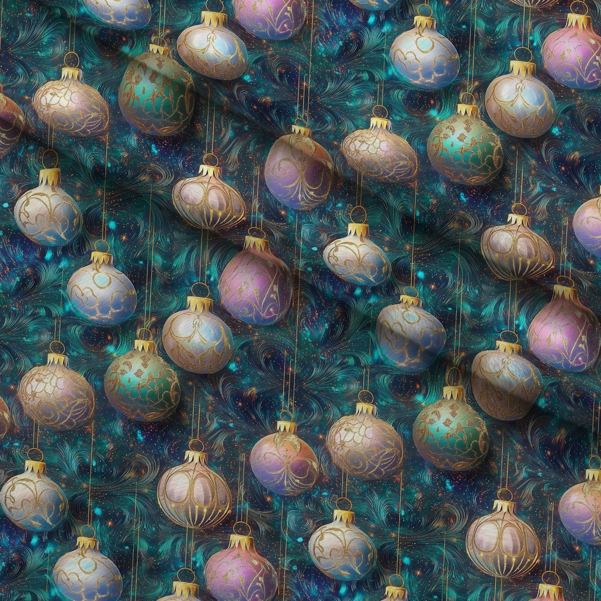 Opalescent Baubles Pattern 15 Minky Fabric — plush minky folded close-up preview (mv-minky-v1:lying)