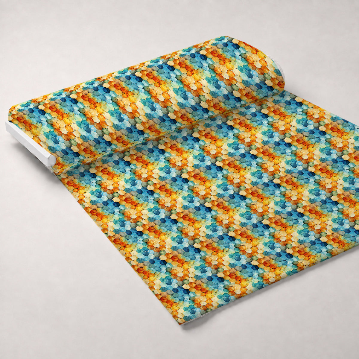 Painted Hexies Pattern 10 Minky Fabric — plush minky unrolled bolt preview (mv-minky-v1:bolt)