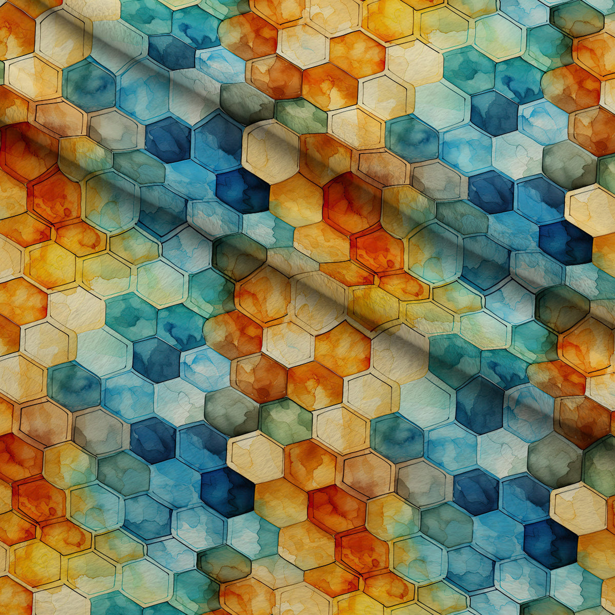Painted Hexies Pattern 10 Minky Fabric — plush minky folded close-up preview (mv-minky-v1:lying)