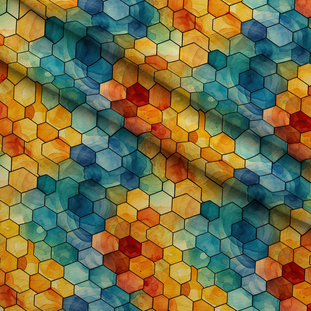 Painted Hexies Pattern 12 Minky Fabric — plush minky folded close-up preview (mv-minky-v1:lying)