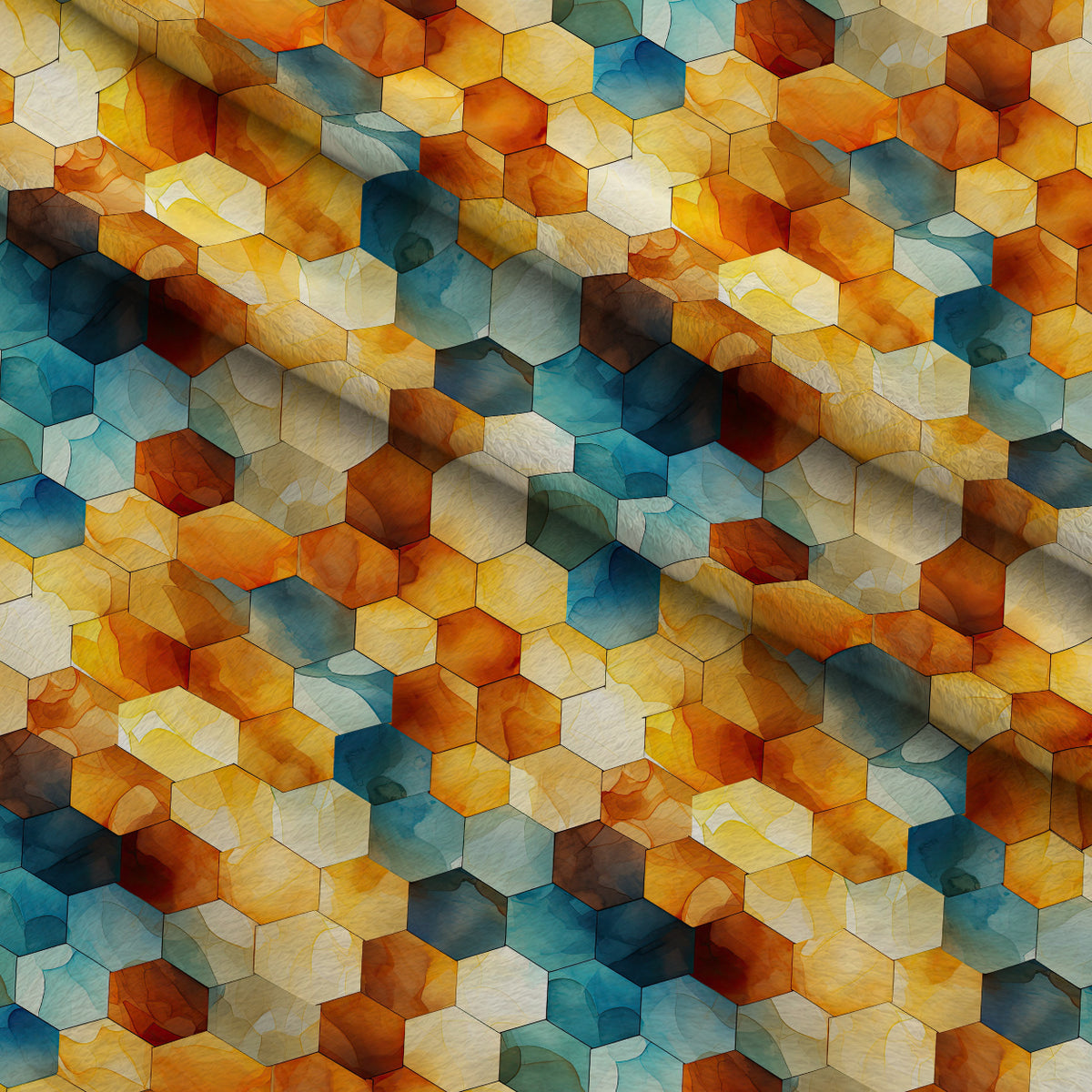 Painted Hexies Pattern 4 Minky Fabric — plush minky folded close-up preview (mv-minky-v1:lying)