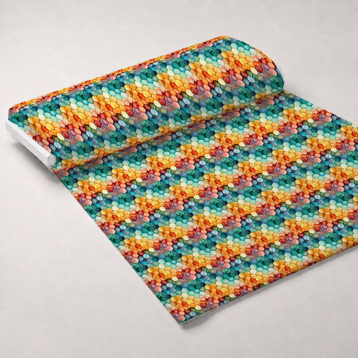 Painted Hexies Pattern 5 Minky Fabric — plush minky unrolled bolt preview (mv-minky-v1:bolt)