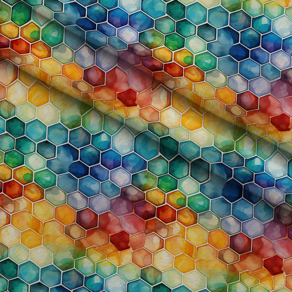 Painted Hexies Pattern 7 Minky Fabric — plush minky folded close-up preview (mv-minky-v1:lying)