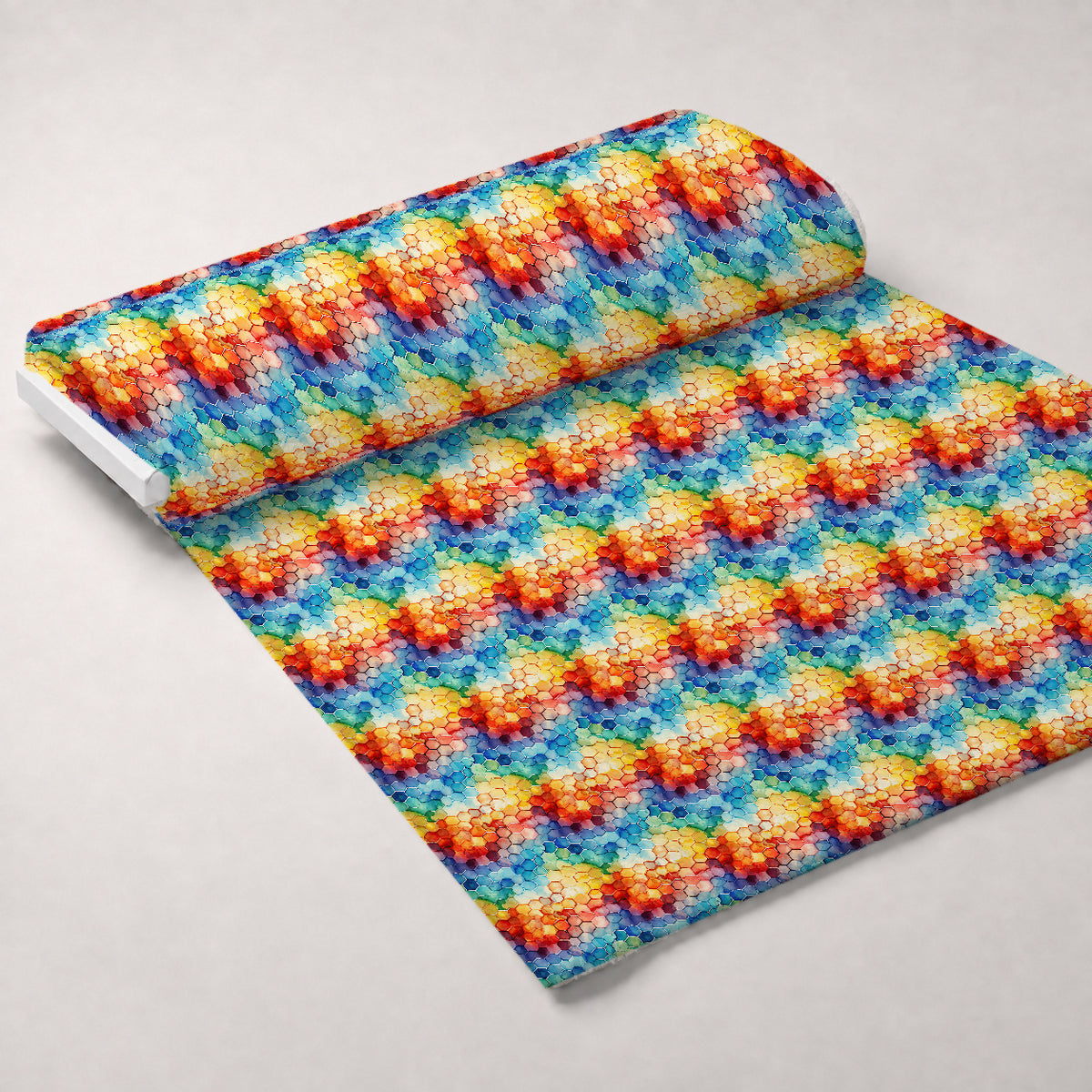 Painted Hexies Pattern 8 Minky Fabric — plush minky unrolled bolt preview (mv-minky-v1:bolt)