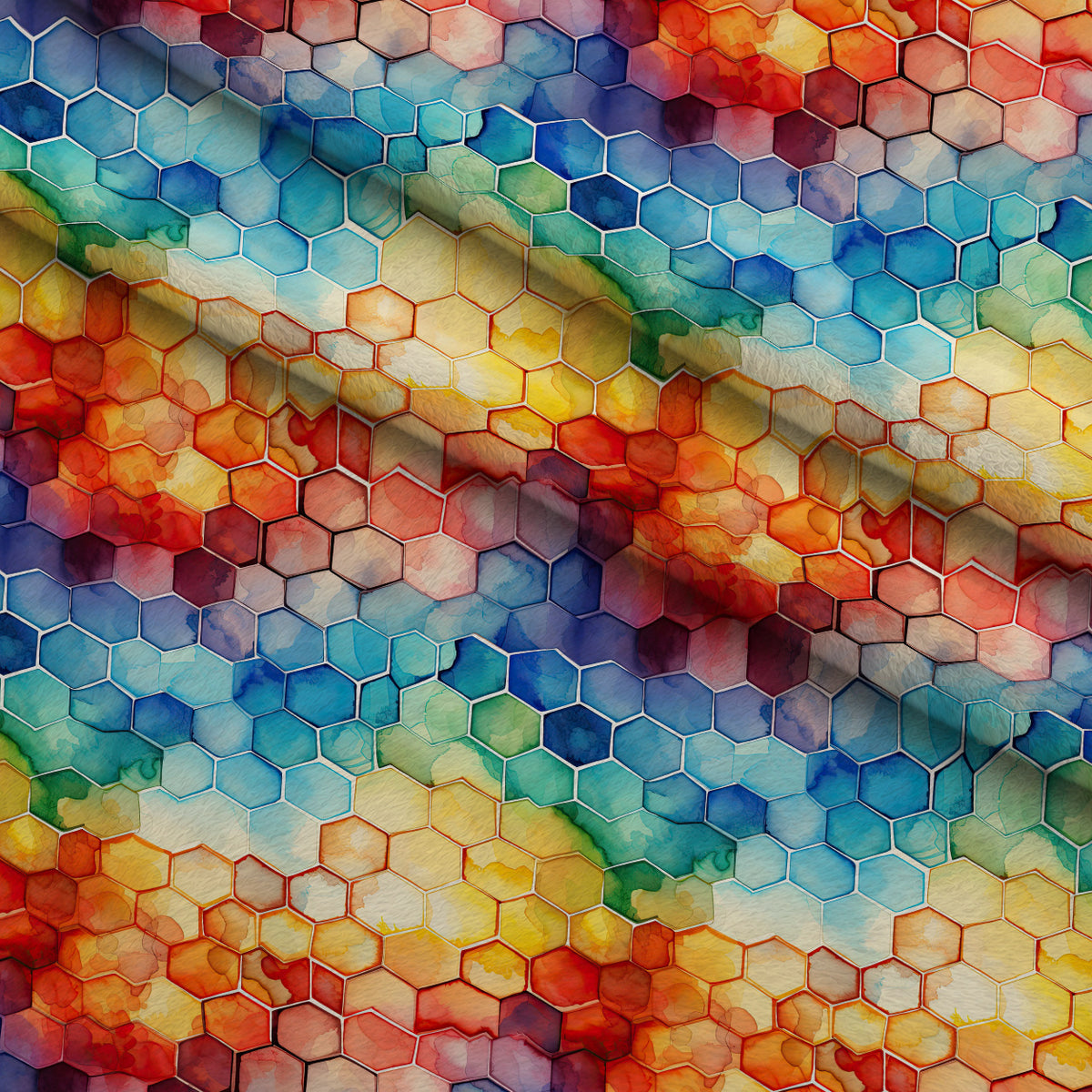 Painted Hexies Pattern 8 Minky Fabric — plush minky folded close-up preview (mv-minky-v1:lying)