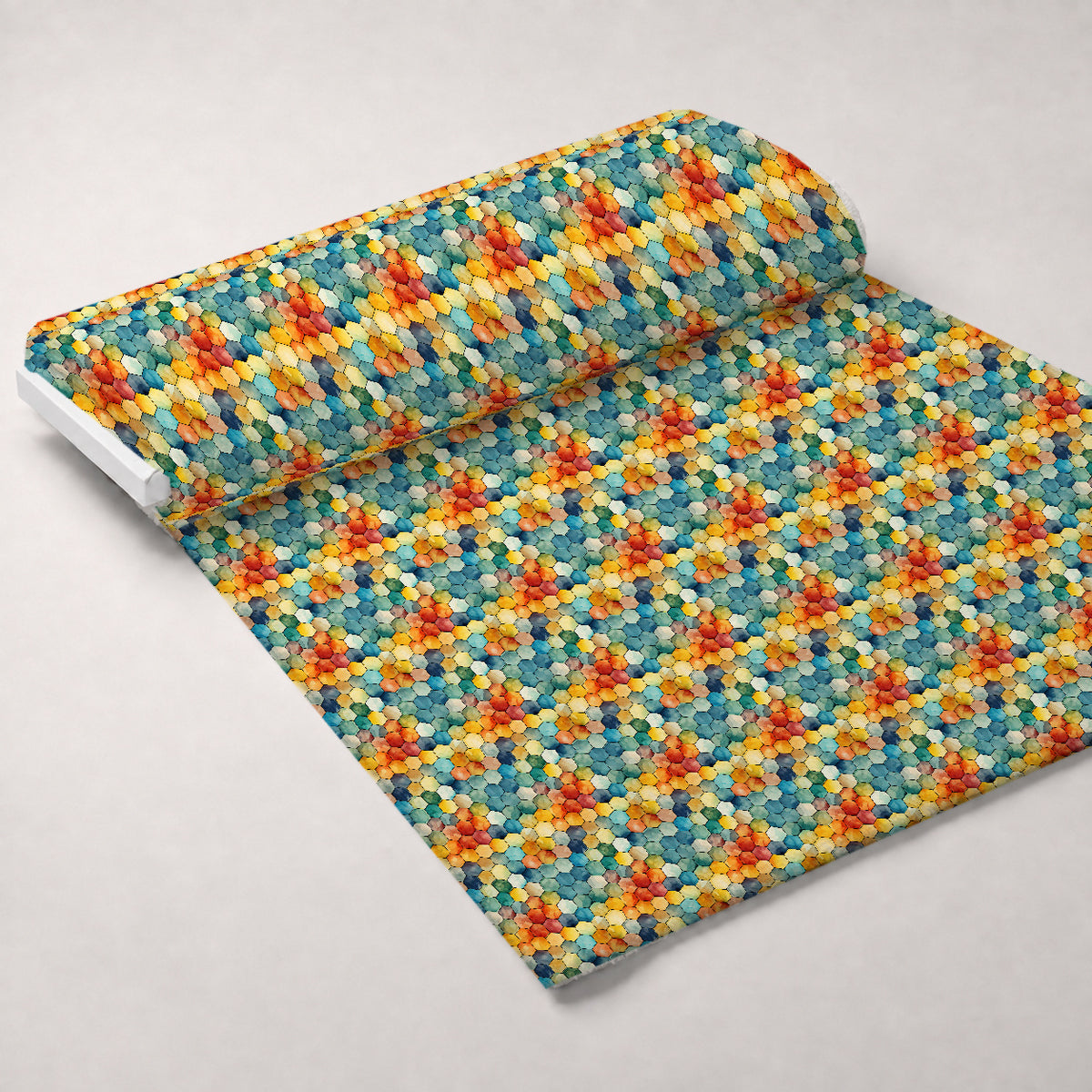 Painted Hexies Pattern 9 Minky Fabric — plush minky unrolled bolt preview (mv-minky-v1:bolt)