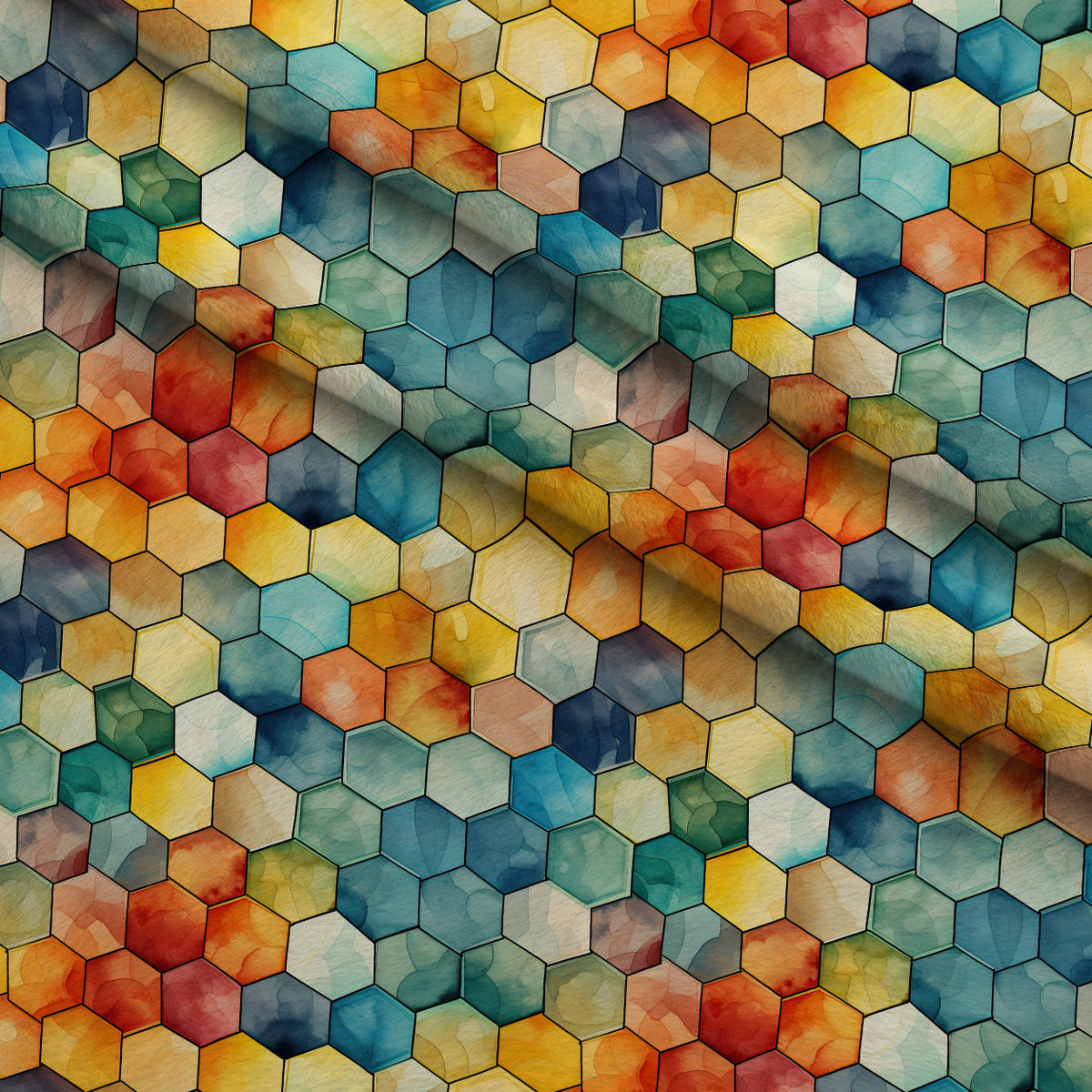 Painted Hexies Pattern 9 Minky Fabric — plush minky folded close-up preview (mv-minky-v1:lying)