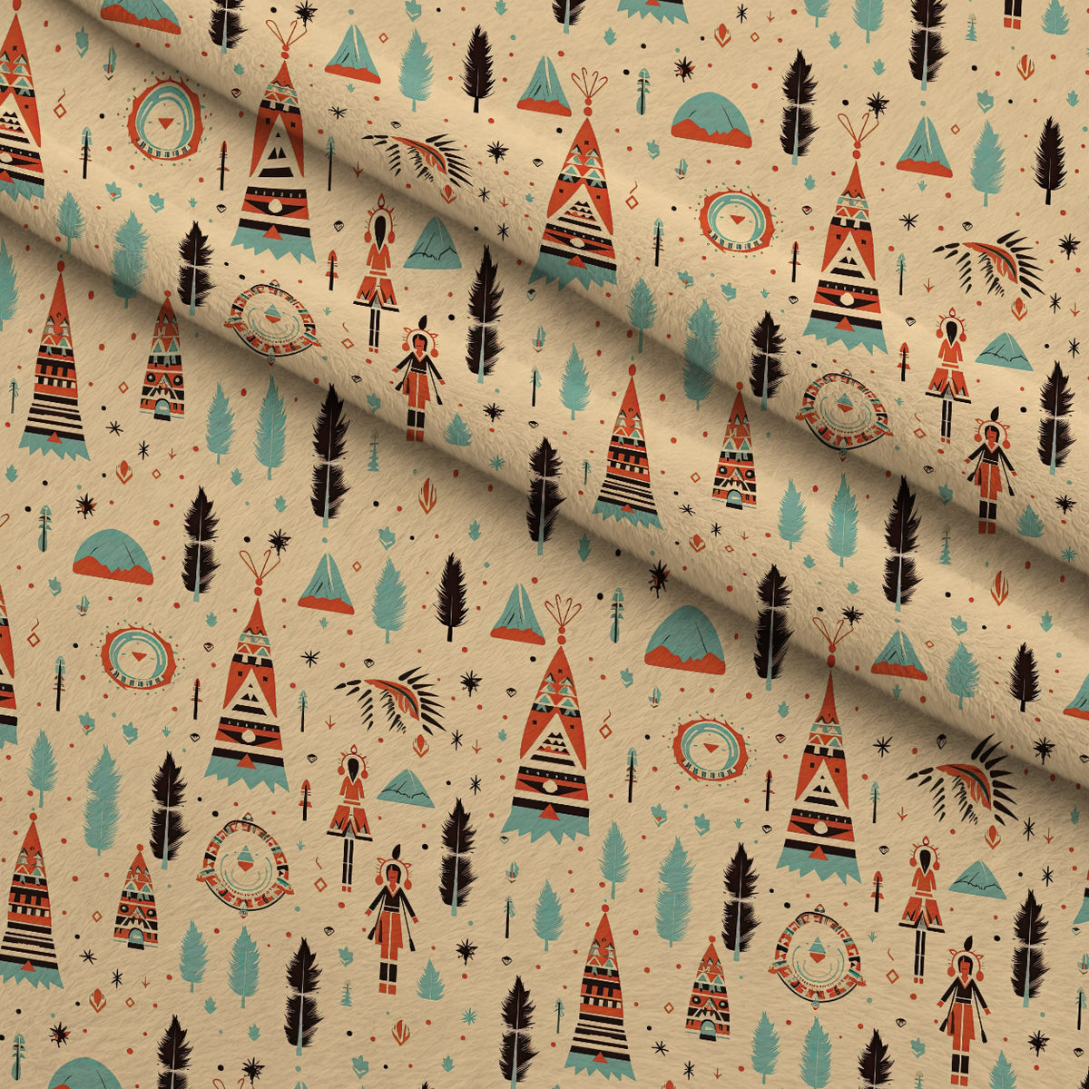 Painted Plains Pattern 9 Minky Fabric — plush minky folded close-up preview (mv-minky-v1:lying)