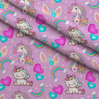Pastel Pony Dreams Pattern 1 Minky Fabric — plush minky folded close-up preview (mv-minky-v1:lying)