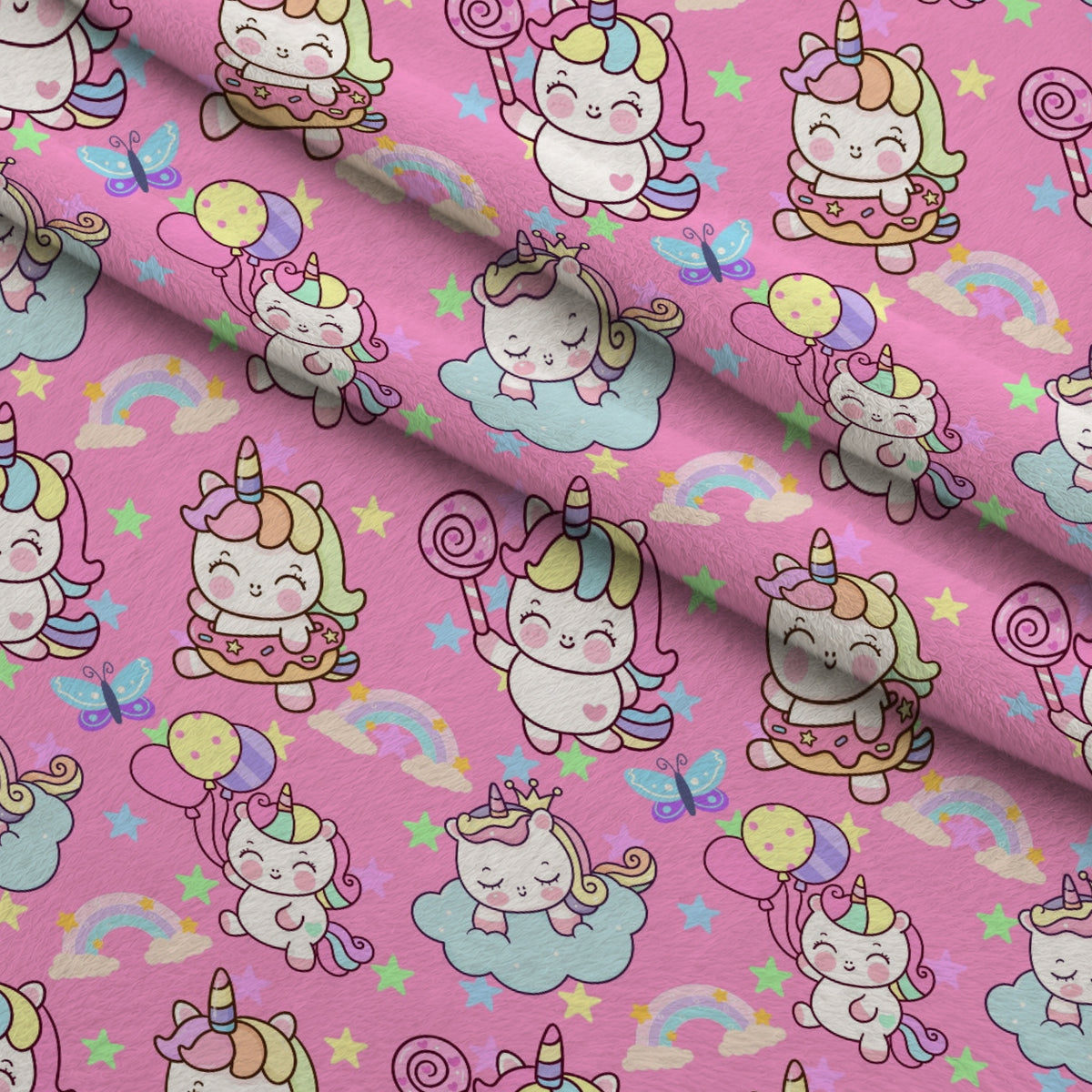Pastel Pony Dreams Pattern 10 Minky Fabric — plush minky folded close-up preview (mv-minky-v1:lying)