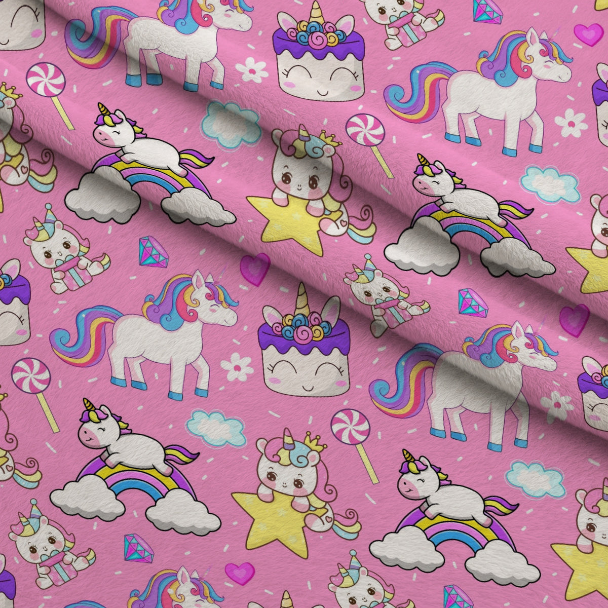 Pastel Pony Dreams Pattern 12 Minky Fabric — plush minky folded close-up preview (mv-minky-v1:lying)