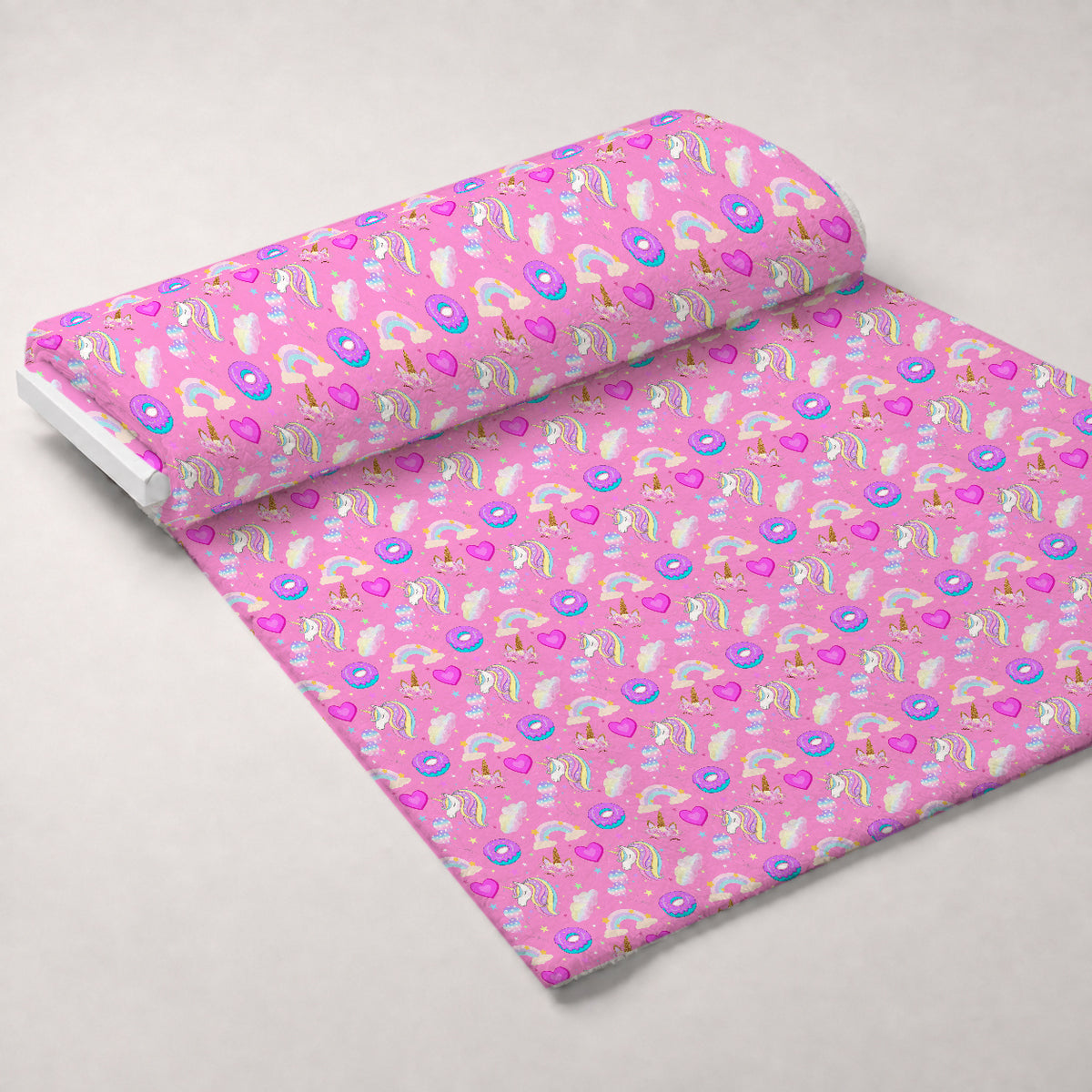 Pastel Pony Dreams Pattern 2 Minky Fabric — plush minky unrolled bolt preview (mv-minky-v1:bolt)