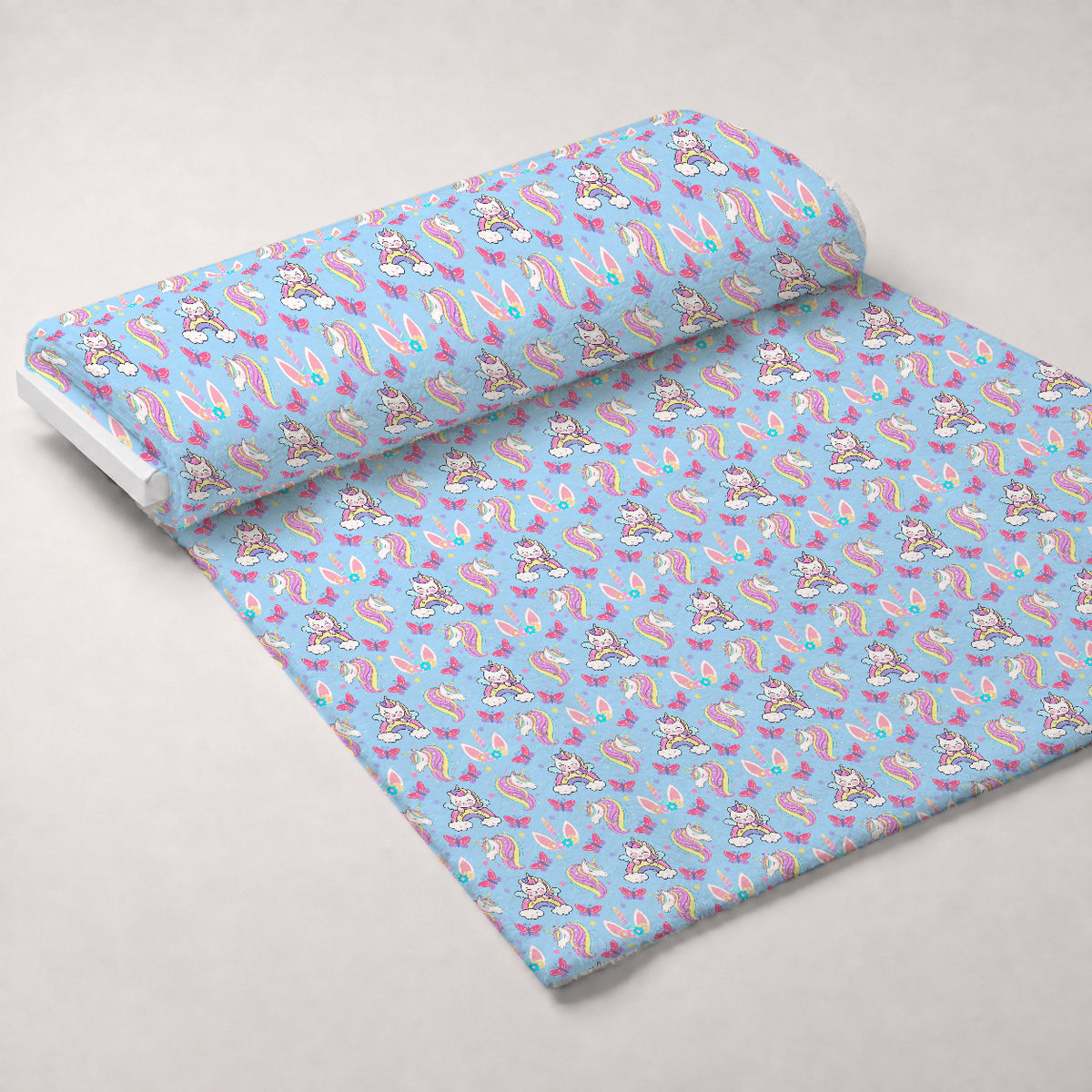 Pastel Pony Dreams Pattern 4 Minky Fabric — plush minky unrolled bolt preview (mv-minky-v1:bolt)