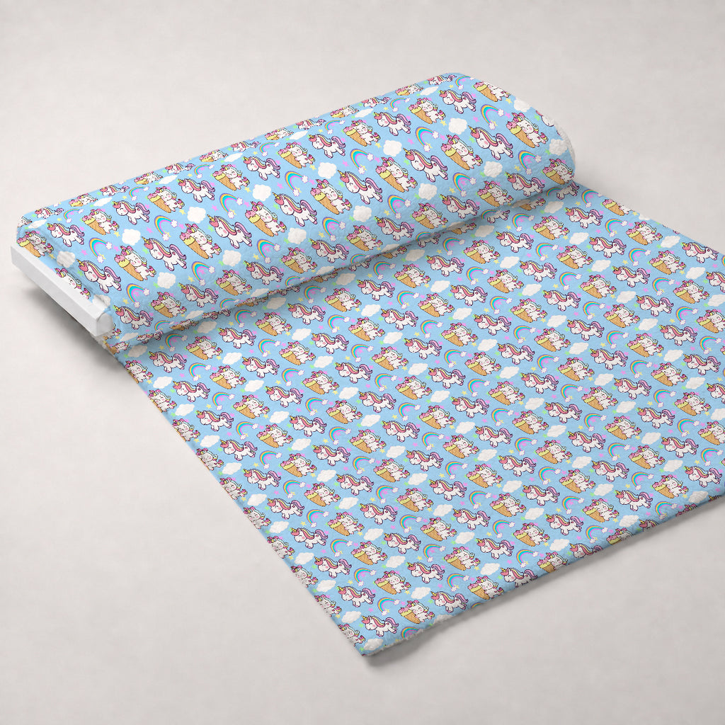 Pastel Pony Dreams Pattern 5 Minky Fabric — plush minky unrolled bolt preview (mv-minky-v1:bolt)