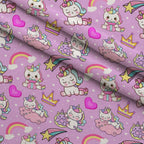 Pastel Pony Dreams Pattern 6 Minky Fabric — plush minky folded close-up preview (mv-minky-v1:lying)