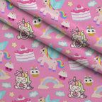 Pastel Pony Dreams Pattern 7 Minky Fabric — plush minky folded close-up preview (mv-minky-v1:lying)
