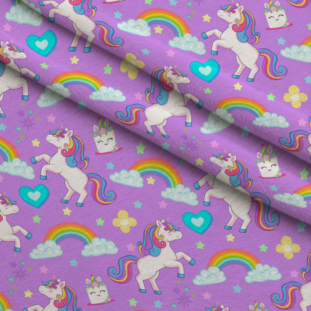 Pastel Pony Dreams Pattern 9 Minky Fabric — plush minky folded close-up preview (mv-minky-v1:lying)