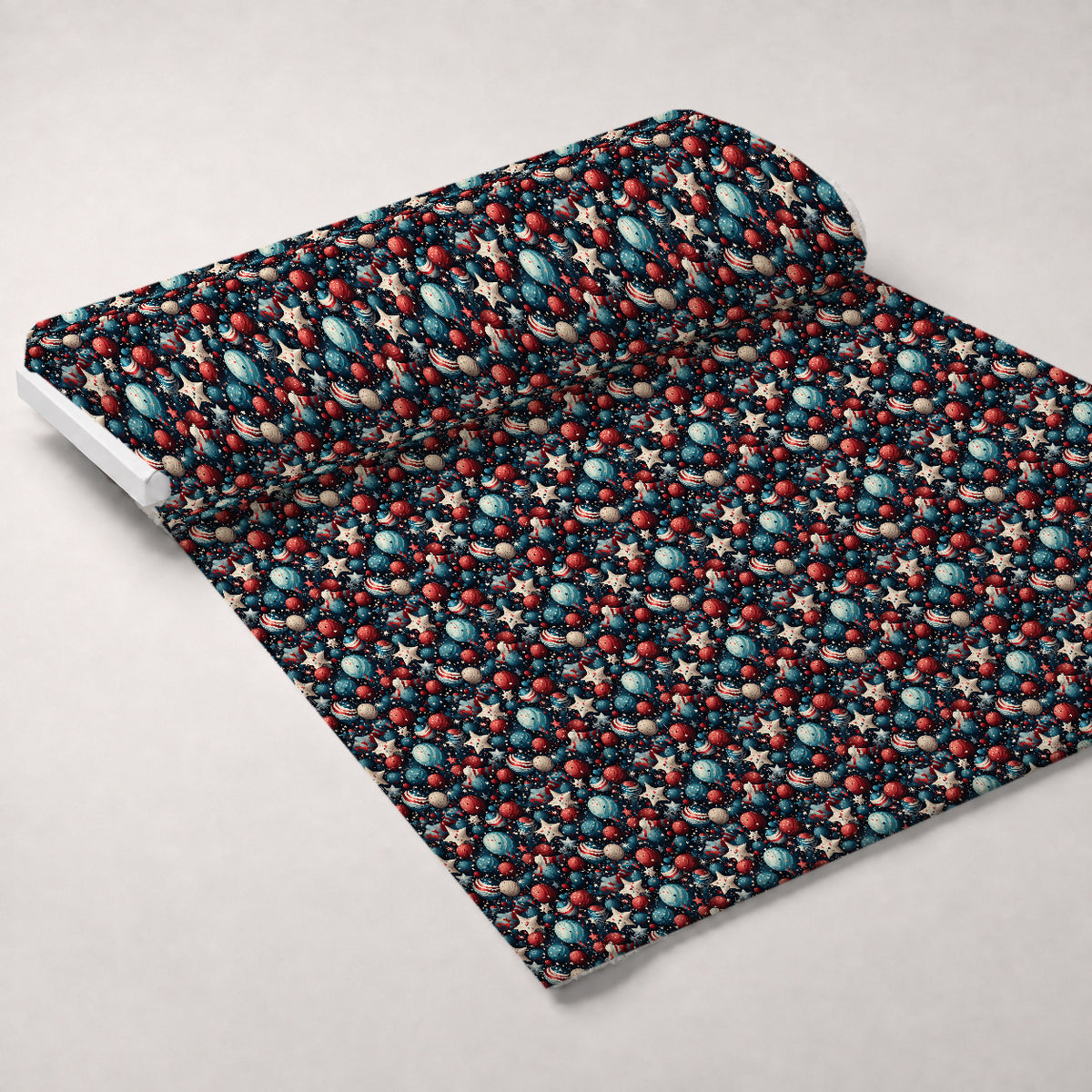 Patriotic Petals Pattern 2 Minky Fabric — plush minky unrolled bolt preview (mv-minky-v1:bolt)
