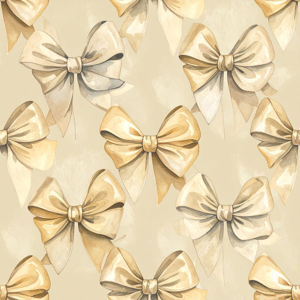 cream, beige, tan, gold, soft gold, champagne, neutral, bows, ribbon bows, gift bows, elegant, vintage, romantic, feminine, whimsical, watercolor, hand-painted, delicate, sophisticated, baby girl, nursery, baby shower, gift theme, celebration, decorative bows, classic, timeless, soft and sweet, pale tones