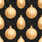 gold christmas ornaments, black background, metallic gold, champagne gold, holiday pattern, celestial theme, festive design, elegant style, luxury aesthetic, ornament motifs, decorative baubles, sparkle and shine, winter holiday, christmas theme, gold accents, sophisticated pattern, premium look, formal holiday, traditional christmas, seasonal decor, gold foil effect, ornamental design, holiday glamour, festive celebration, upscale style, christmas balls, golden shimmer, statement pattern, holiday elegance
