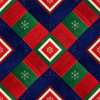 navy blue, forest green, red, cream, gold snowflakes, geometric, diamond pattern, herringbone, holiday, christmas, winter, traditional, elegant, festive, snowflake motif, quilted look, seasonal, gift fabric, home decor, coordinating colors, jewel tones, classic christmas, formal holiday, seasonal decor, structured pattern, bordered squares