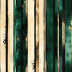 forest green, emerald green, cream, ivory, gold, black, striped pattern, vertical stripes, geometric, metallic gold, glitter effect, sparkle, modern, elegant, contemporary, luxury, sophisticated, abstract, glamorous, art deco, home decor, upholstery, interior design, trendy, chic, neutral tones with accent colors, dark green and cream